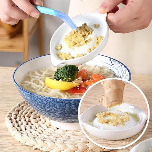 1 Pack Advanced Ceramic Grater Plate for Ginger, Garlic, Onion, Cheese, Lemon, Chocolate, Vegetables and Fruits in Kitchen, White, 6 Inches
