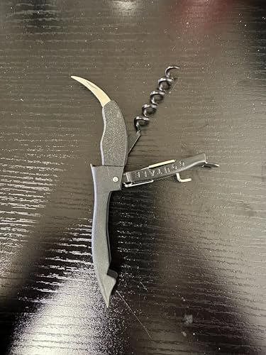 Le Coutale Waiters Corkscrew by Coutale Sommelier - Black - Two-Step Lever Action for Smooth Cork Pull - Wine Bottle Opener for Bartenders and Gifts - Sharp Micro Foil Cutter
