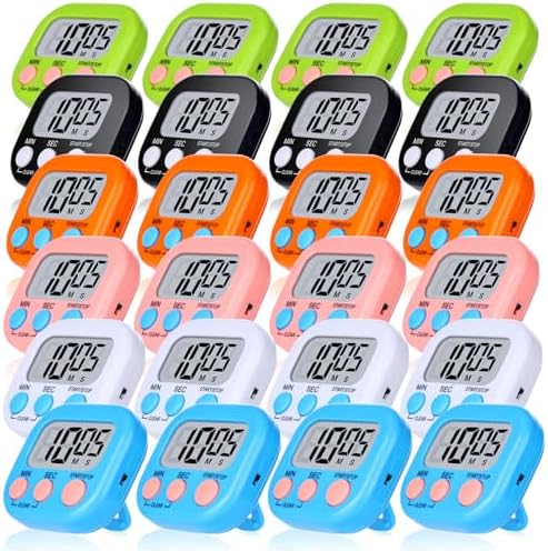 Mwellewm 24Pc Digital Timers for Classroom Kids, Kitchen Timers for Cooking