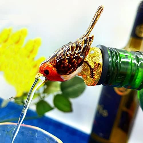 Wine Aerator Pourer Enamel Glaze Colorful Bird Wine Bottle Pourer & Stopper