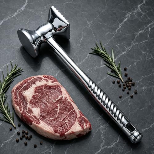 Meat Tenderizer Hammer - Premium 13.8oz Heavy Duty Aluminum Meat Mallet