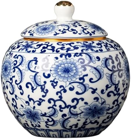 Ceramic Garlic Keeper Storage Jar: Blue and White Porcelain Garlic Holder, Breathable Garlic Storage Tank, Kitchen Garlic Saver Storage Chili Garlic Container