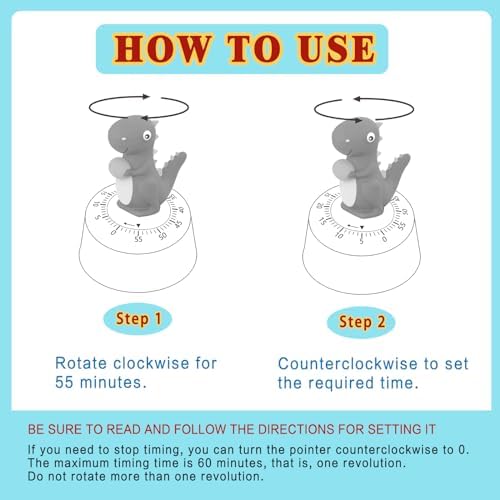 ELE DEPI Mechanical Kitchen Timer for Kids,Wind Up Egg Timer for Cooking.