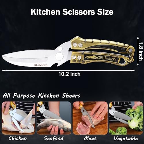 Kitchen Shears Heavy Duty Poultry Shears All Purpose Brass
