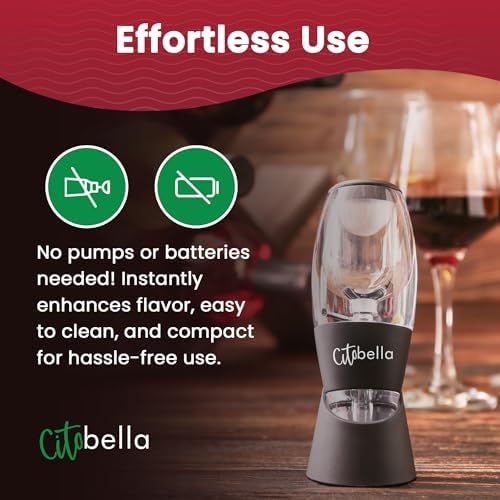 Vintner’s Friend Wine Aerator - Unique Aeration Design, Red Wine Aerator Pourer for Enhanced Flavor and Smoother Finish, Easy to Carry Valentines Day gift for Women, Friend, Wine Lover