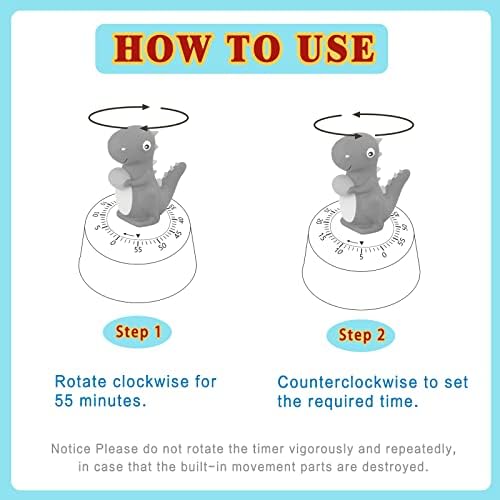 ELE DEPI 2pcs Cute Kitchen Timer for Kids,Mechanical Egg Timer for Cooking.
