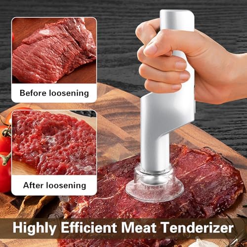 Electric Meat Tenderizer, Handheld Cordless Electric Heavy Duty Meat Tenderizer Hammer, 37 Stainless Steel Sharp Needles Kitchen Tenderizer for Steak, Beef, Chicken Chops, Pork Chops