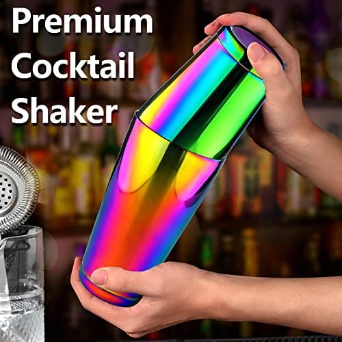 Stainless Steel Cocktail Shaker - 2 Piece 18oz & 28oz Boston Cocktail Shaker Bar Shaker Set Martini Shaker Set Bartender Shakers for Bartending - Dazzling