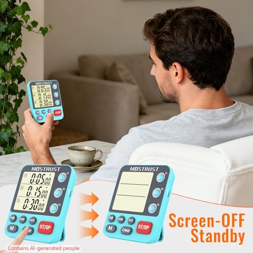Digital Dual Kitchen Timer, Multiple Channels Countdown Timer