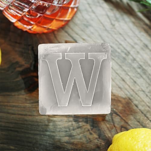 Letter W Monogram Ice Cube Mold Custom Ice Cube Mold 2 Inch Big Initials Silicone Ice Cube Tray Gifts for DAD Gifts for Him