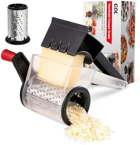 GDL Rotary Parmesan cheese Grater, Cheese Grater Shredder Hand Crank