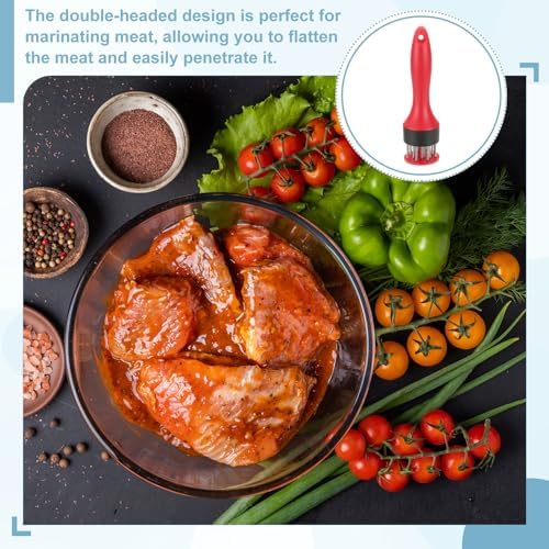 uxcell Meat Tenderizer Tool, 7.7 x 2 Inch Small Meat Tenderizer Mallet for Tenderizing Pork Chicken Steak Fish Grilling BBQ, Red