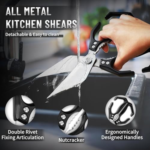 Dream Reach Heavy Duty Poultry Shears for Food with Black Ergonomic Handle
