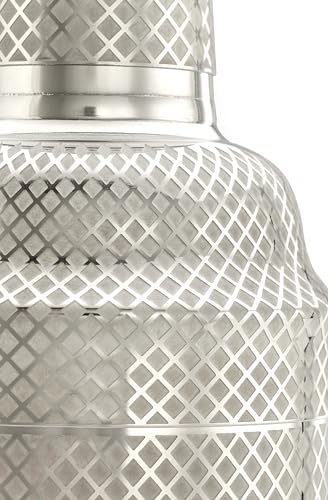 Barfly 3-Piece Diamond Lattice Etch Japanese Cocktail Shaker Set (24 Oz/700ml), Stainless Steel
