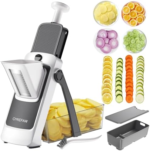 4th Gen Safe Mandoline Slicer For Kitchen, AdjustableThickness 0.1-8 Mm
