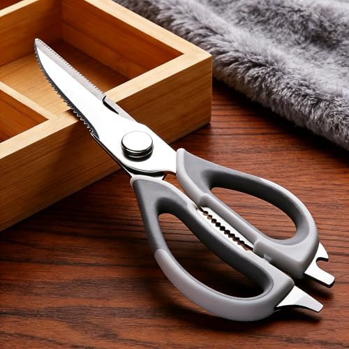 Come Apart Kitchen Scissors for Food, All Purpose Kitchen Shears (Grey)
