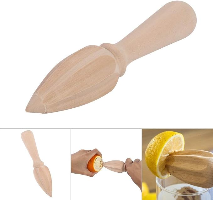 Fdit Wooden Hand Juicer, Citrus Fruit Reamer, Easy to Use with Comfortable Grip, Manual Operation for Lemon Orange Lime, Kitchenware Tool for Home Restaurant