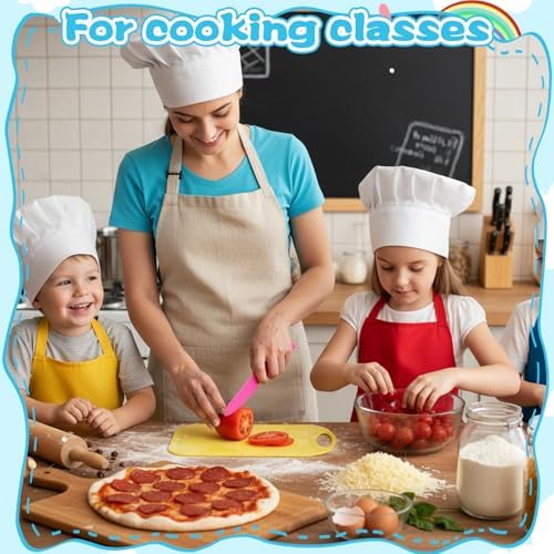 40 Pcs Kids Plastic Knife Set with Cutting Board Toddler Knife Tools, Including 20 Child Safe Knife 20 Chopping Board Kids Cooking Utensils for Cooking Club, Preschool