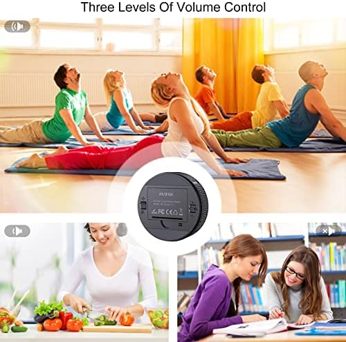 AVINIA Digital Kitchen Timers, Visual timers Large LED Display Magnetic Countdown Countup Timer for Classroom Cooking Fitness Baking Studying Teaching, Easy for Kids and Seniors Black