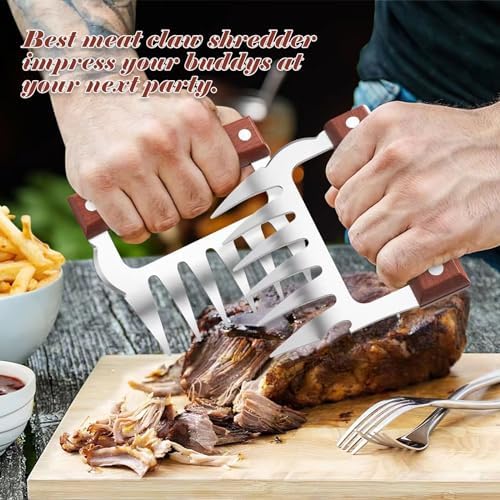 2 Pcs Meat Handler Shredder Claws,Chicken Shredder Claws, Stainless Steel Barbecue Meat Splitter For Shredding Handing Food.