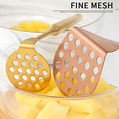 Potato Masher ，Stainless Steel Potato Ricer Press，Ergonomic Horizontal Handle &Multi-Function for Smooth Creamy Mashed Potato,Fruits,Vegetables Baby Food (large, symphony)