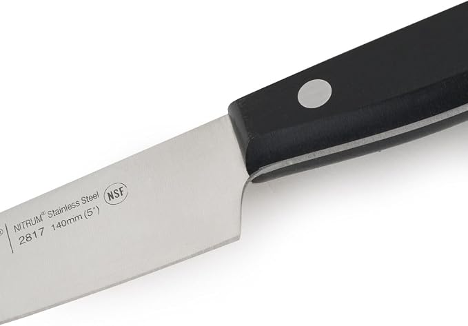 Arcos Chef Knife 5 Inch Stainless Steel. Cooking Knife to Cut and Peel Fruits and Vegetables. Ergonomic Polyoxymethylene Handle and 140mm Blade. Series Universal. Color Black