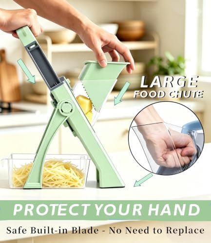Safe Mandoline Slicer for Kitchen, Multi-Function Vegetable Chopper