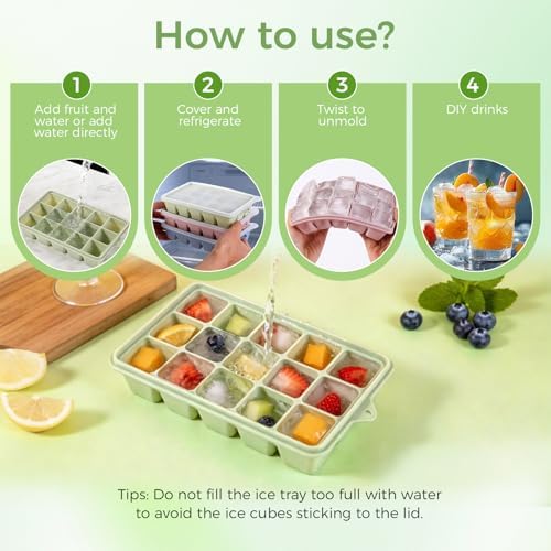 Silicone Ice Cube Trays With Lid
