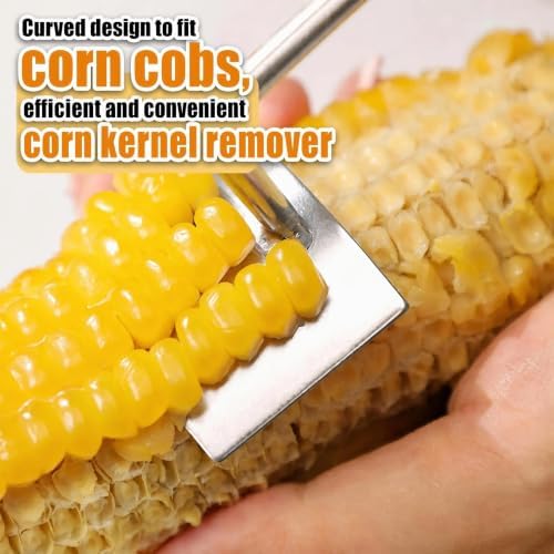 WONDOLLA Corn Stripper，2 Professional Corn Threshers，New long-handled stainless steel corn thresher featuring a hook design for easy kitchen storage.(2-piece set)