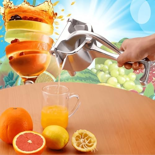 Sakerplus Fruit Juice Squeezer, Heavy Duty Lemon Squeezer Manual Citrus Press, Aluminum Alloy Juicer with Non-Slip Base for Lemon, Orange, Lime, 805g (1)