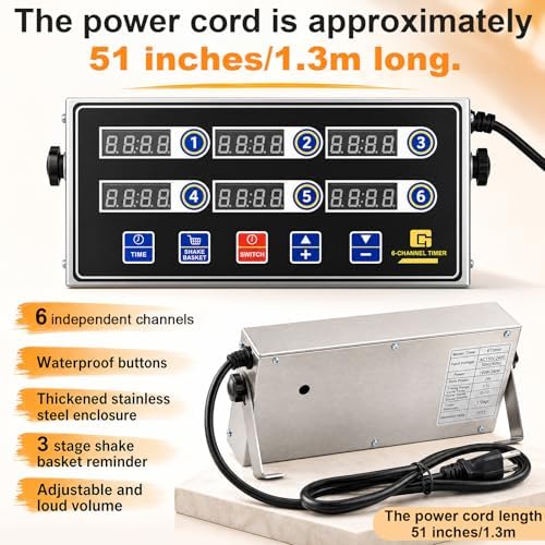 Relaxweex 2 Pack Commercial Digital Kitchen Timer for Cooking, 6 Channel