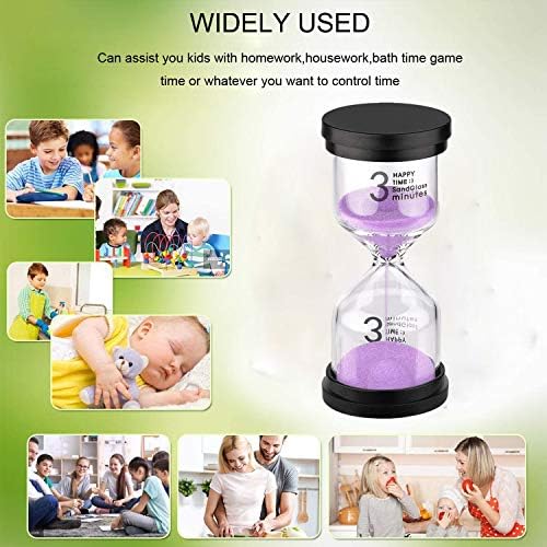 SuLiao Hourglass 3 Minute Sand Timer：Colorful Sand Clock, Small Reloj De Arena Three Minutos, Plastic Hour Glass Sandglass for Kids, Games, Classroom, Kitchen, Decor