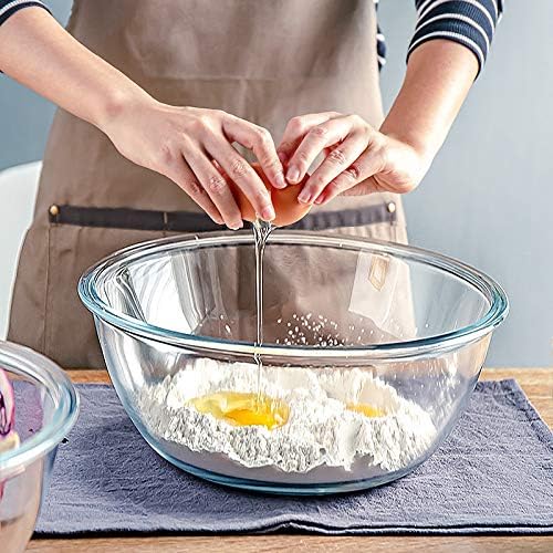 M MCIRCO 4 Packs Glass Mixing Bowls with Lids Set, 0.8/1.7/2.9/4.8 Qt | Glass Bowl Set, Nesting Bowls for Meal Prep, Food Storage, Bowls For Cooking, Baking, BPA Free