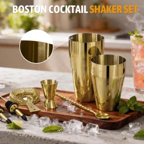 Mwellewm Cocktail Shaker Set, Boston Shakers, Bartending Drink Shaker Kit