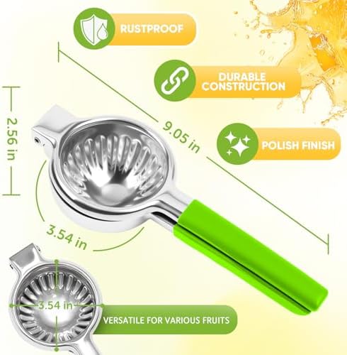 Lemon Squeezer Extra Large, Lemon Squeezer Juicer Stainless Steel, Heavy Duty Manual Citrus Juicer Hand Press, Kitchen Tools Lime Squeezer Bar Tool, Easy to Clean Metal Lemon Hand Press