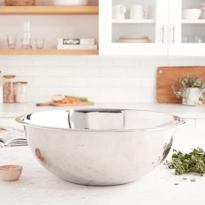 YBM HOME 2.5 Quart Stainless Steel Premium Mixing Bowl – Heavy Duty Deep Prep Bowl for Baking, Cooking, Dough Mixing, Salad Serving & Commercial Kitchen Use