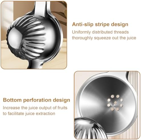 Stainless Steel Juicer Hand Press-Heavy Duty Hand Juicer Manual Juicer Handheld Squeezer Press For Lemon Pomegranate Orange-Kitchen Tool (Stainless steel-A)