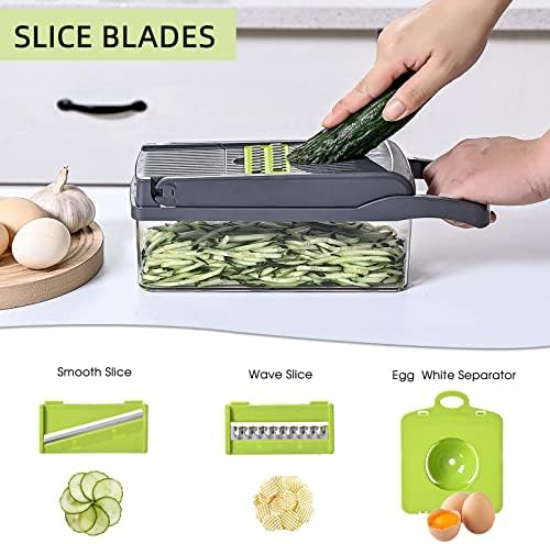 Vegetable Chopper with Container 16-in-1, 7 Blades Food Dicer Veggie Slicer