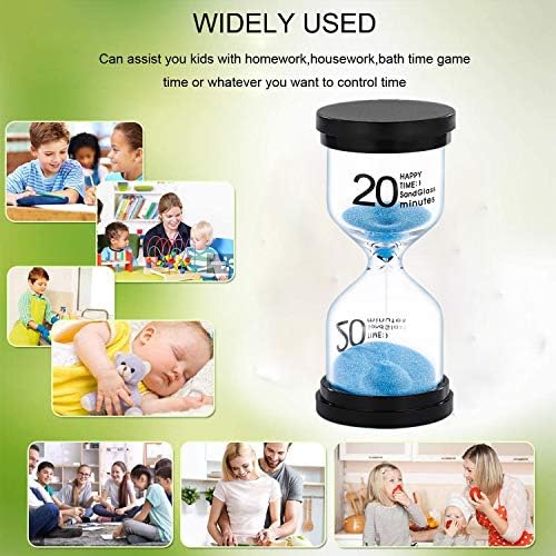 SuLiao Sand Timer 20 Minutes Hourglass: Plastic Sand Clock 5 Min, Little Purple Sand Watch 5 Min for Kids, Games, Classroom, Kitchen, Decorative