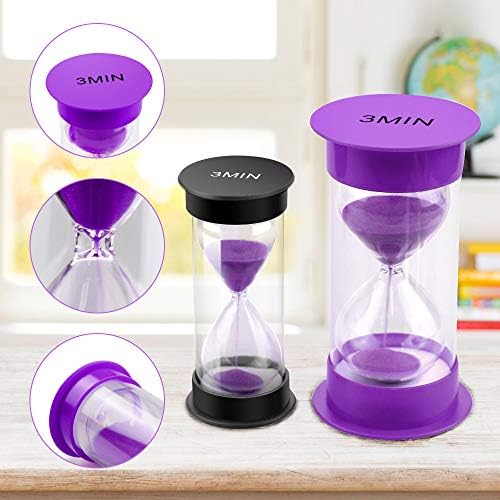 EMDMAK Sand Timer, Acrylic Hourglass Timer Colorful Sandglass Timer 1 min/2 mins/3 mins/5 mins/10 mins/15 mins Sand Clock for Games Classroom Home Office(Large)