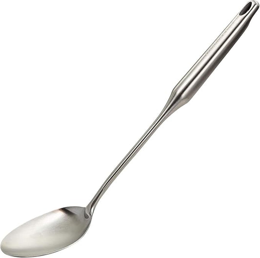 Millvado Stainless Steel Big Cooking Spoon, Kitchen Utensils and Gadgets, 15 Inch Large Spoon For for Cooking, Basting, Serving, Dishwasher Safe Metal Utensil, Durable, Solid Construction