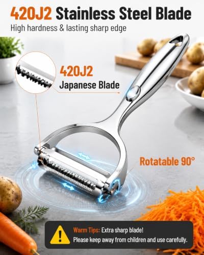 Potato Peeler, Ultra Sharp Stainless Steel Y Vegetable Peeler for Kitchen