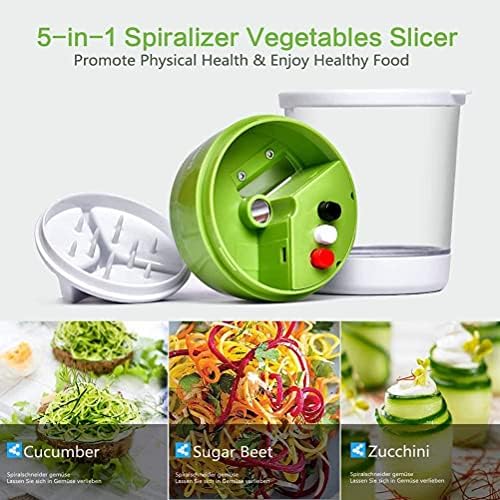 Vegetable Spiralizer, Zucchini Noodles Maker Veggie Spiral Cutter for Cucumber Zucchini Carrot Meal Preparation for Cooking Salad Prep Salad Prep
