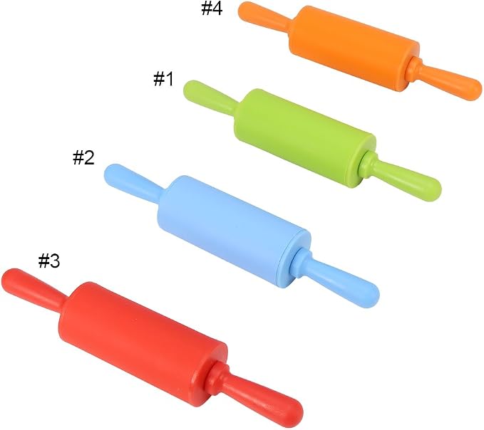 Fdit Non-Stick Silicone Rolling Pin Dough Rollers for Baking and Rolling Dough with Wooden Handle for Home Kitchen Children Cake 9 Inch(Green)