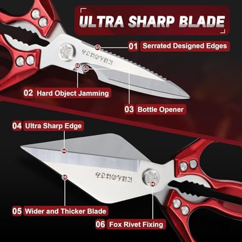 Dream Reach Kitchen Shears Set for Food with Sharp Bone-Cutting Blades