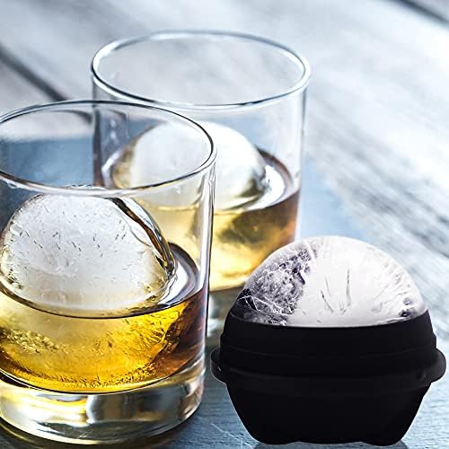 Silicone Ice Ball Molds with Built-in Funnel for Whiskey,Set of 4