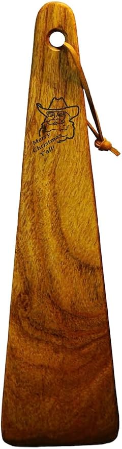 COWBOY SPATULA - Mesquite Wood Spatula, Handmade in Texas, Made in USA, Perfect for cast iron cookware, steel cookware, nonstick cookware - Personalization Optional (Christmas - Merry Christmas Y'all)