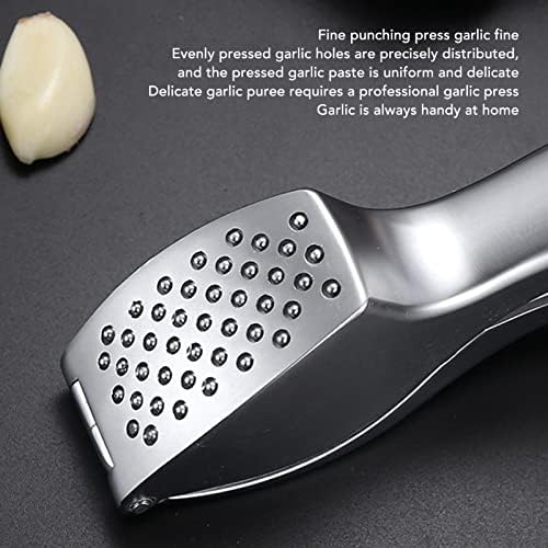 High Effective Garlic Press, Manual Garlic Press, Kitchen Garlic Masher | Zinc Alloy Garlic Puree Squeezer | Garlic Mincer Tool | Easy - Peeling Device & Brush