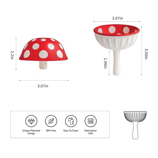 Mushroom Funnel for Kitchen，Cute Foldable Silicone Mini Funnel for Filling Small Bottles，Fun Gadgets, Chemistry Gifts 2pcs