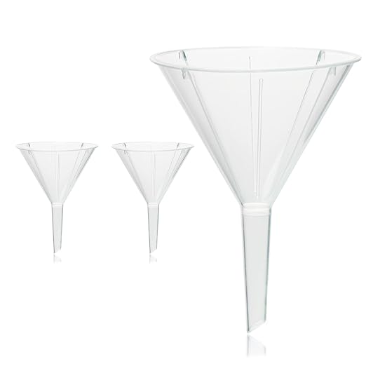 Utile 2pcs Plastic Analytical Funnel Set, PP Material, Top Diameter 153mm, Small Funnel for Lab Bottles, Recreational Activities, 4512.0019.2